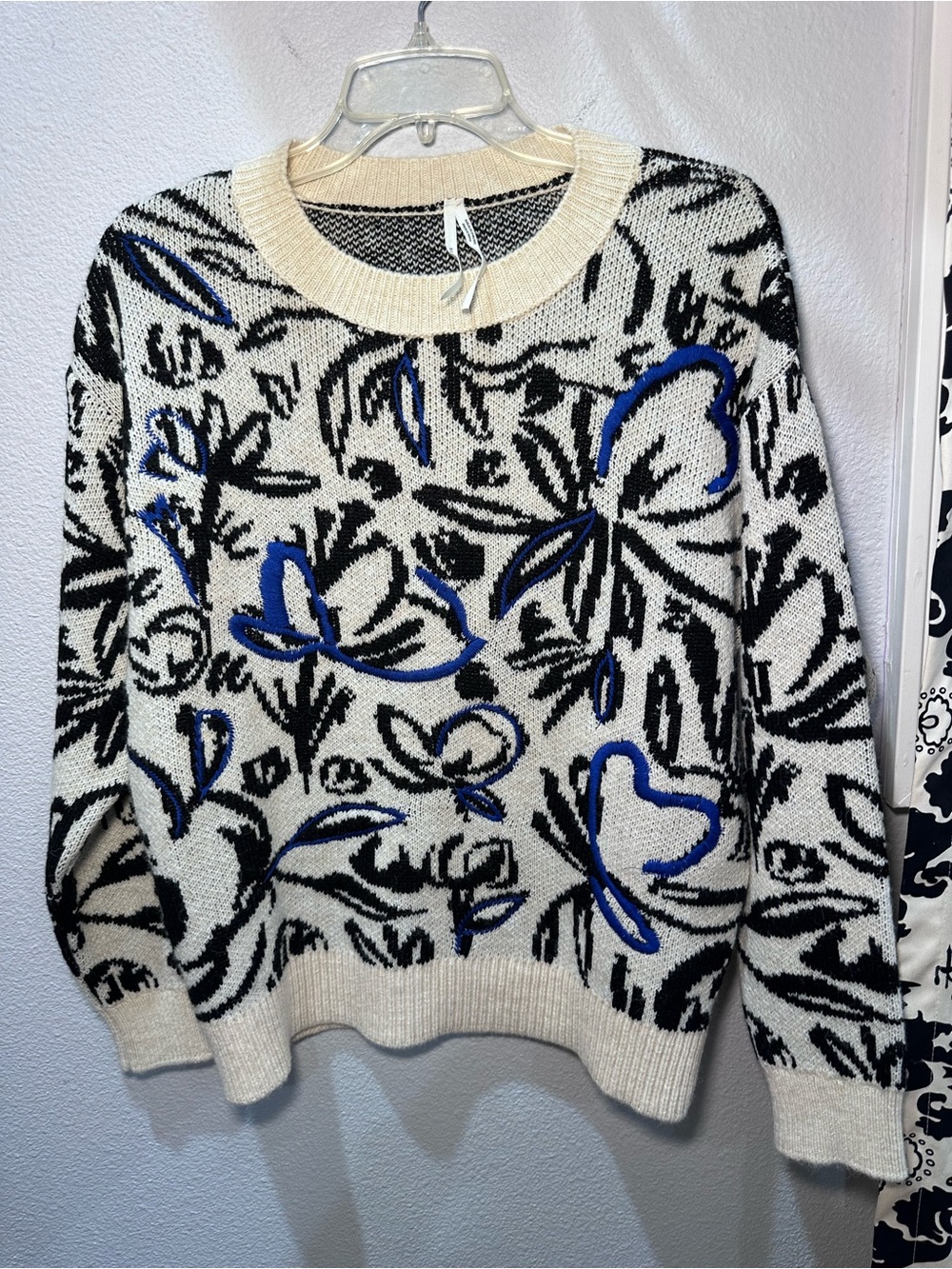 Anthropologie Floral Pop Embroidered Sweater